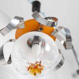 Murano glass globe pendant light, Maazzega edition, Italian design
