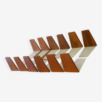 Set of 12 teak and metal bookends by Kai Kristiansen, Denmark 1960s