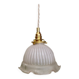 Vintage lampshade pendant lamp in white glass and transaparent