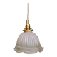 Vintage lampshade pendant lamp in white glass and transaparent