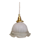 Vintage lampshade pendant lamp in white glass and transaparent