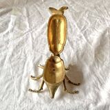 Vintage golden brass scarab