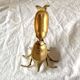 Vintage golden brass scarab