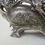 Jardinière en bronze argenté époque Art Nouveau
