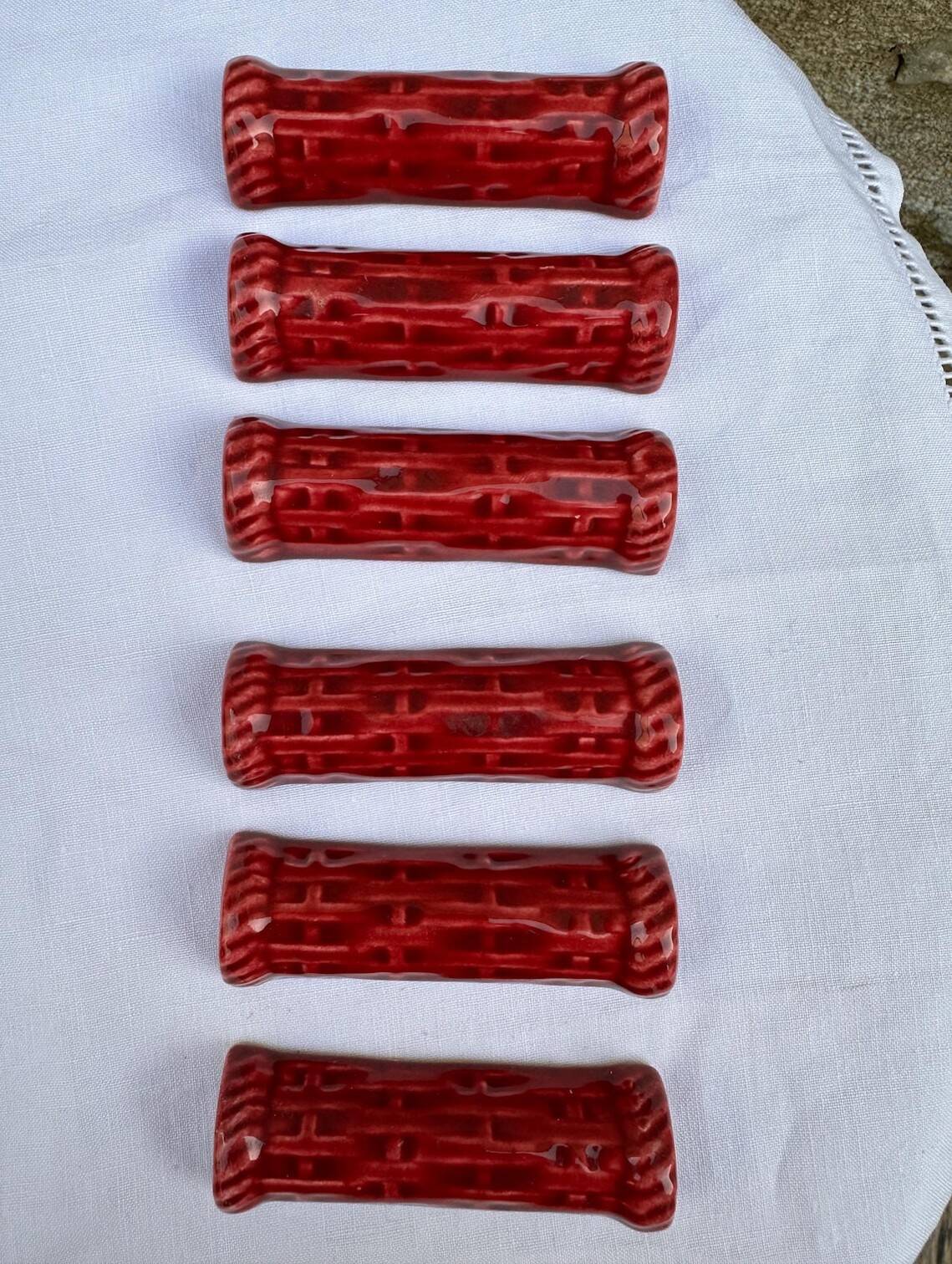 Vintage knife rest proceram aubagne – blood red ceramic