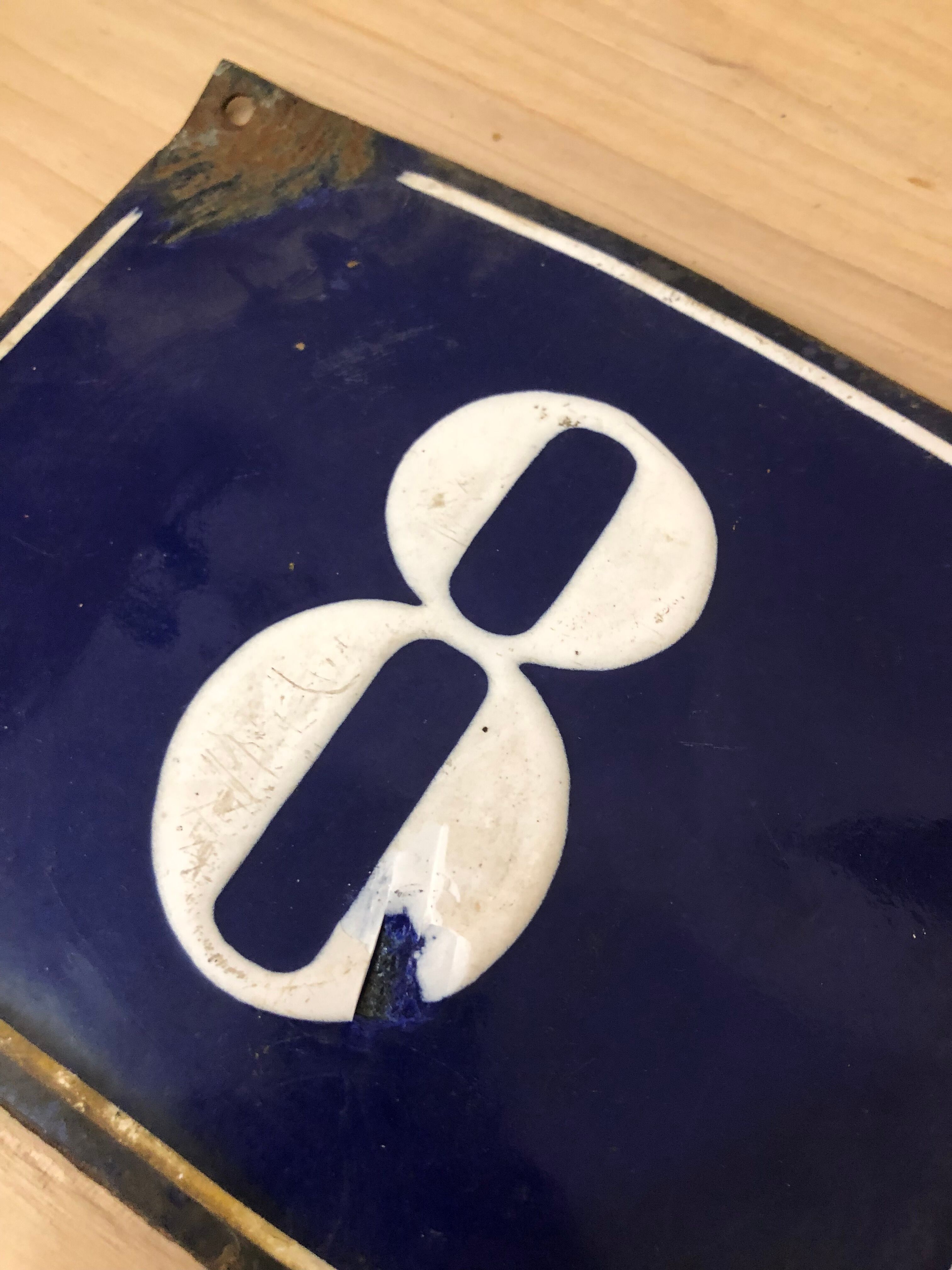 Enamelled plate number 8