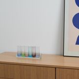 Set of glasses with a tray, Italian design, 1970s, made in Italy