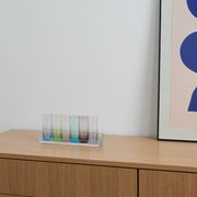 Set of glasses with a tray, Italian design, 1970s, made in Italy