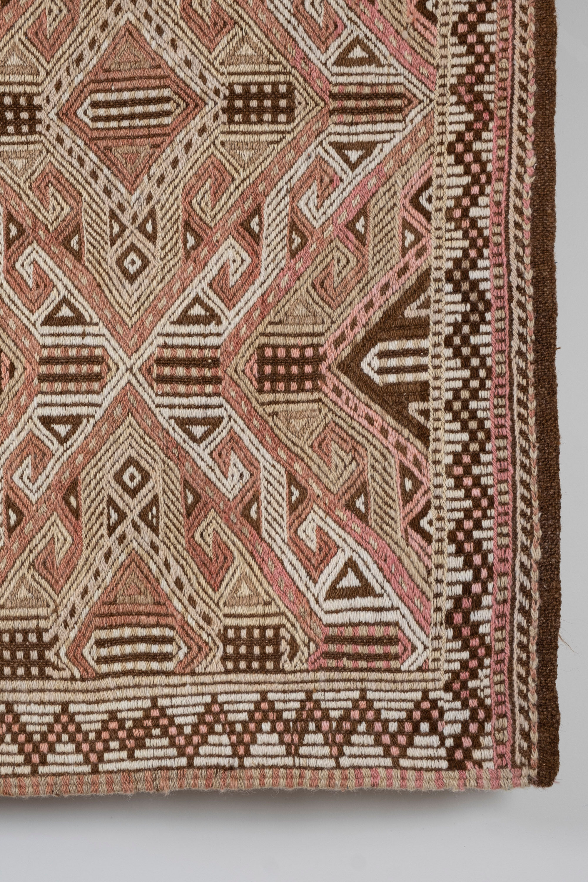 Turkish jajim runner hand woven wool nomad runner rug 140 x 320 cm