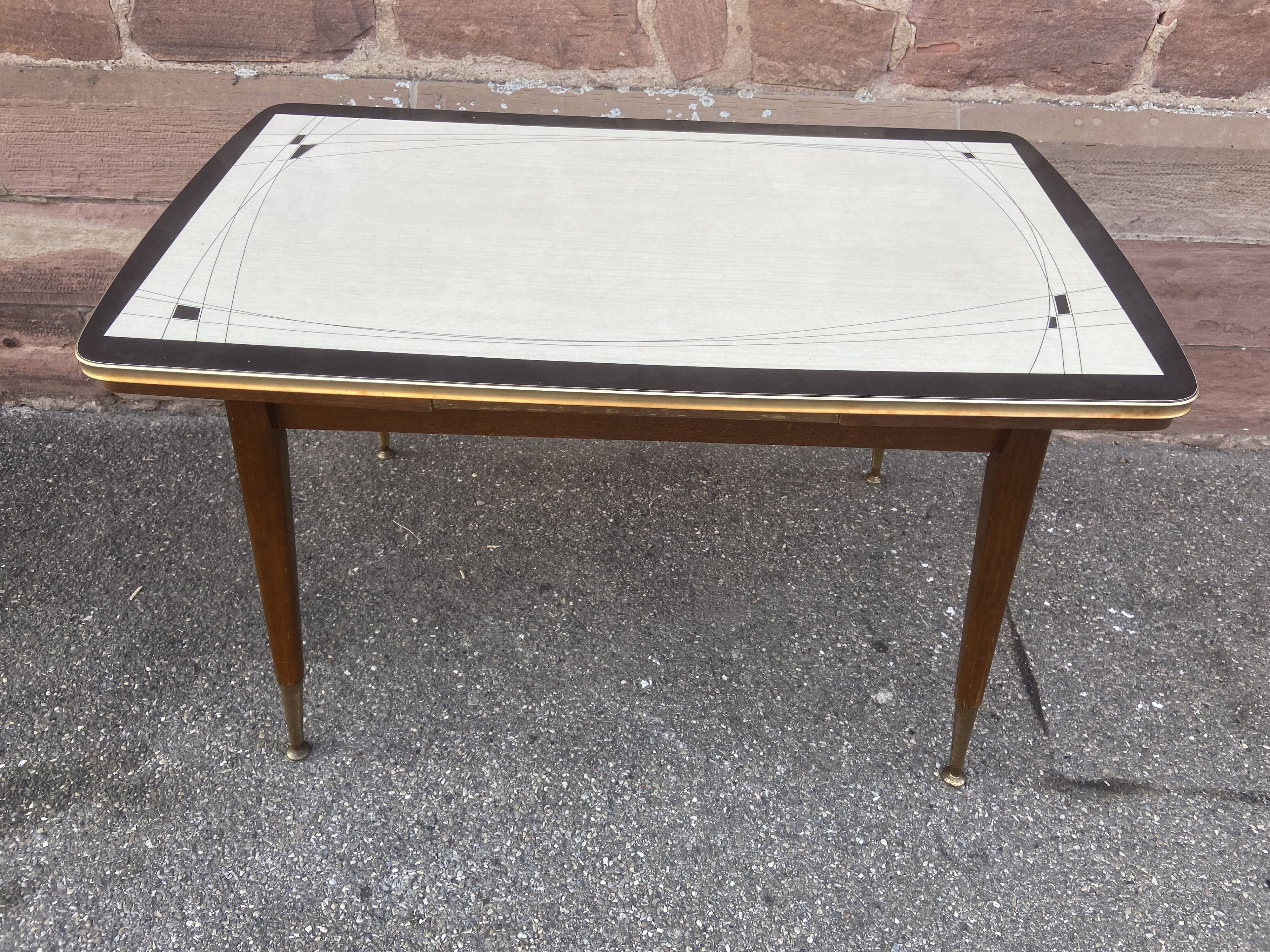 Vintage table with dining room or living room system formica extensions 1960