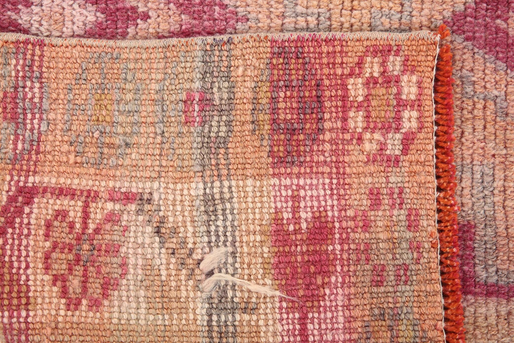 3x12 Rug For Kitchen Pale Red Pink Turkish Vintage Runner Rug 85x367Cm