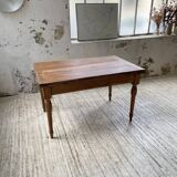 Walnut farmhouse table with swivel and extendable top