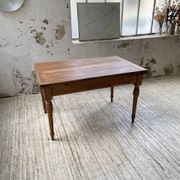 Table de ferme noyer plateau pivotable à allonges