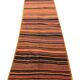 1960s Anatolian Kilim Runner, Striped Handwoven Wool Rug 125 x 363 cm