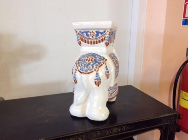 Elephant shaped porcelain side table