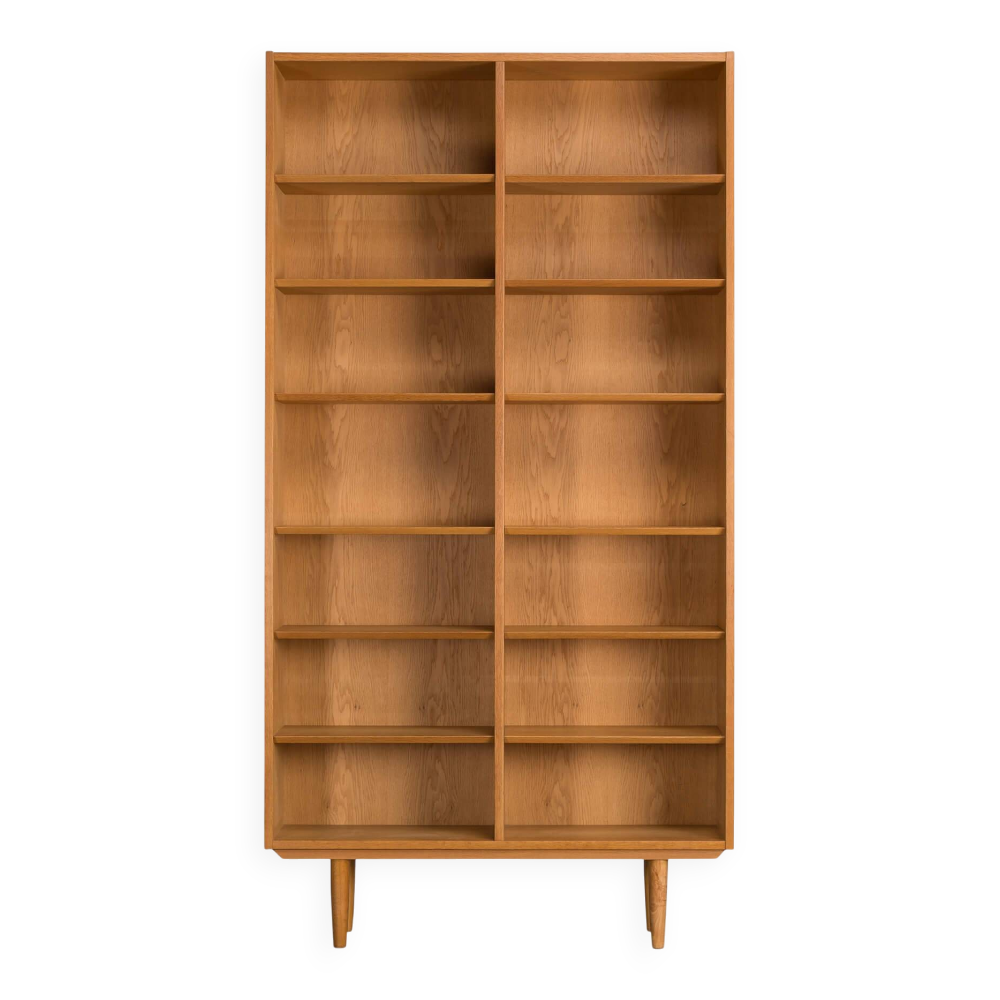 Danish High oak bookcase by Hundebad & Co, 1960s
