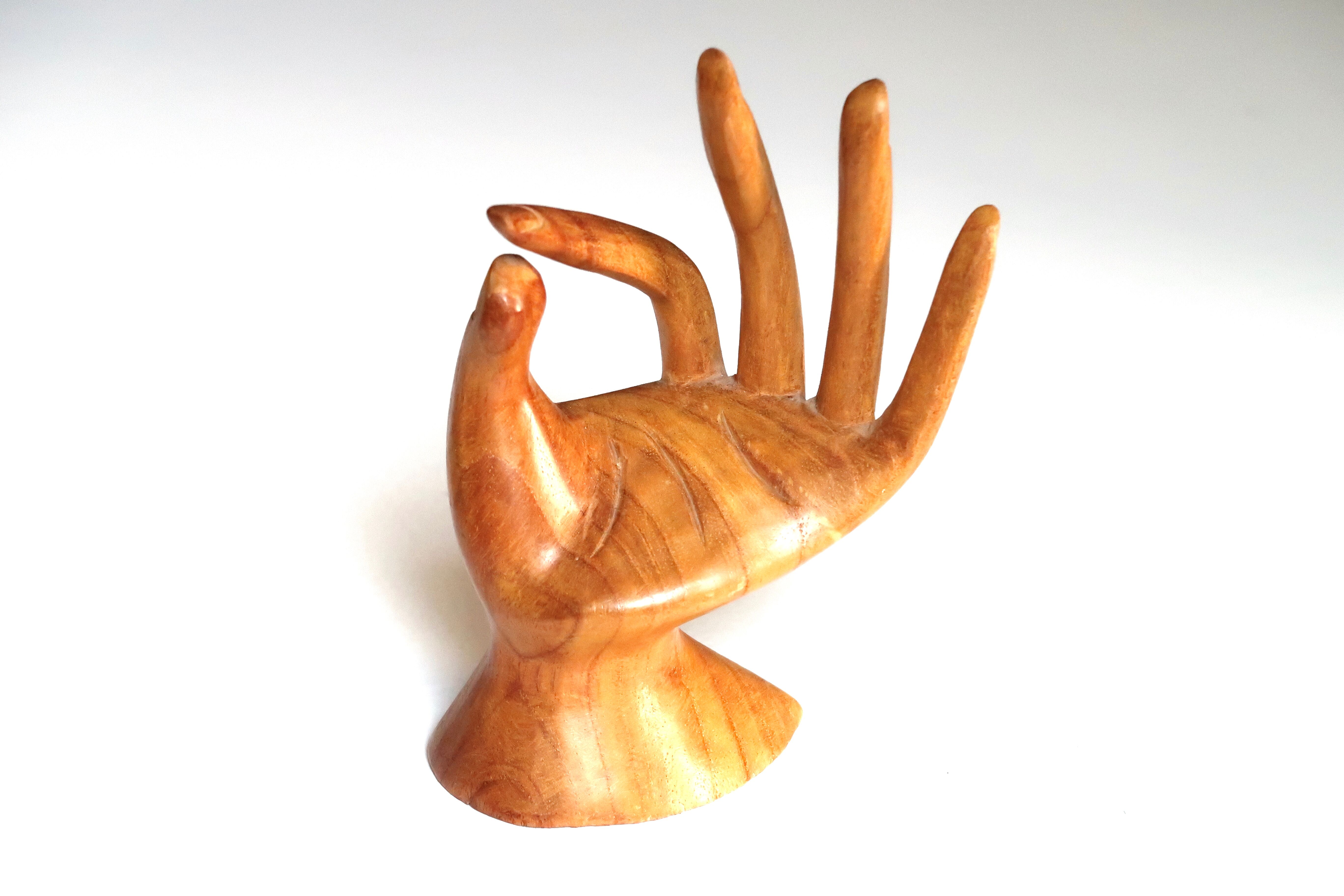 Wooden fig hand, 70s