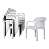 Pierre Paulin set of 6 outdoor armchairs "Dangari", Allibert. Plastic. France, 1980