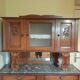 Antique two-body buffet in carved wood - marble top - very good condition