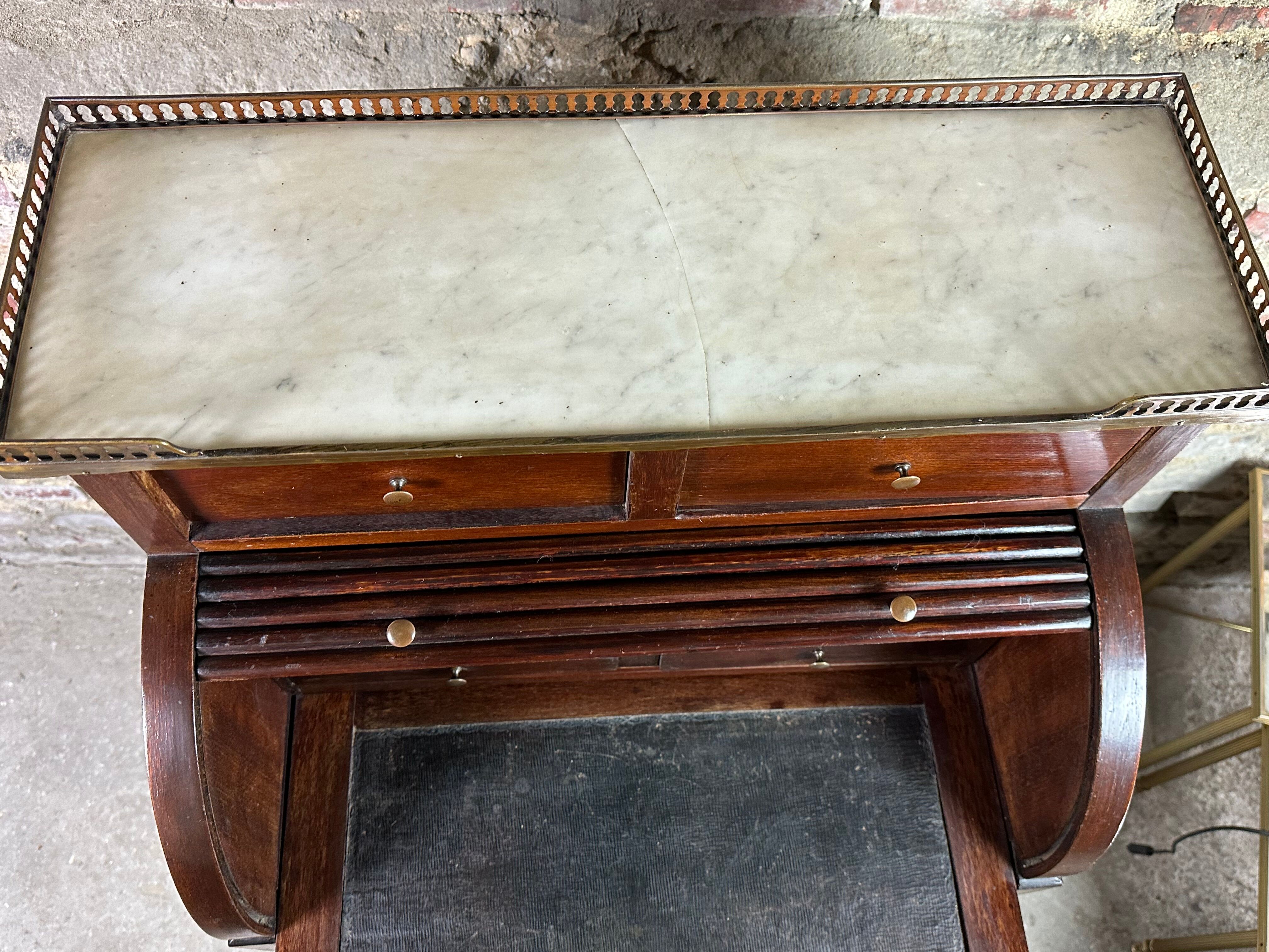 Louis XVI style mahogany cylinder desk 1900s