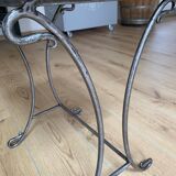 Set of 3 wooden/wrought iron nesting tables