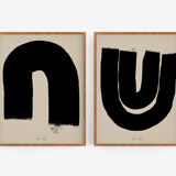 Pair of giclee prints. Abstract wall art set of two, A3