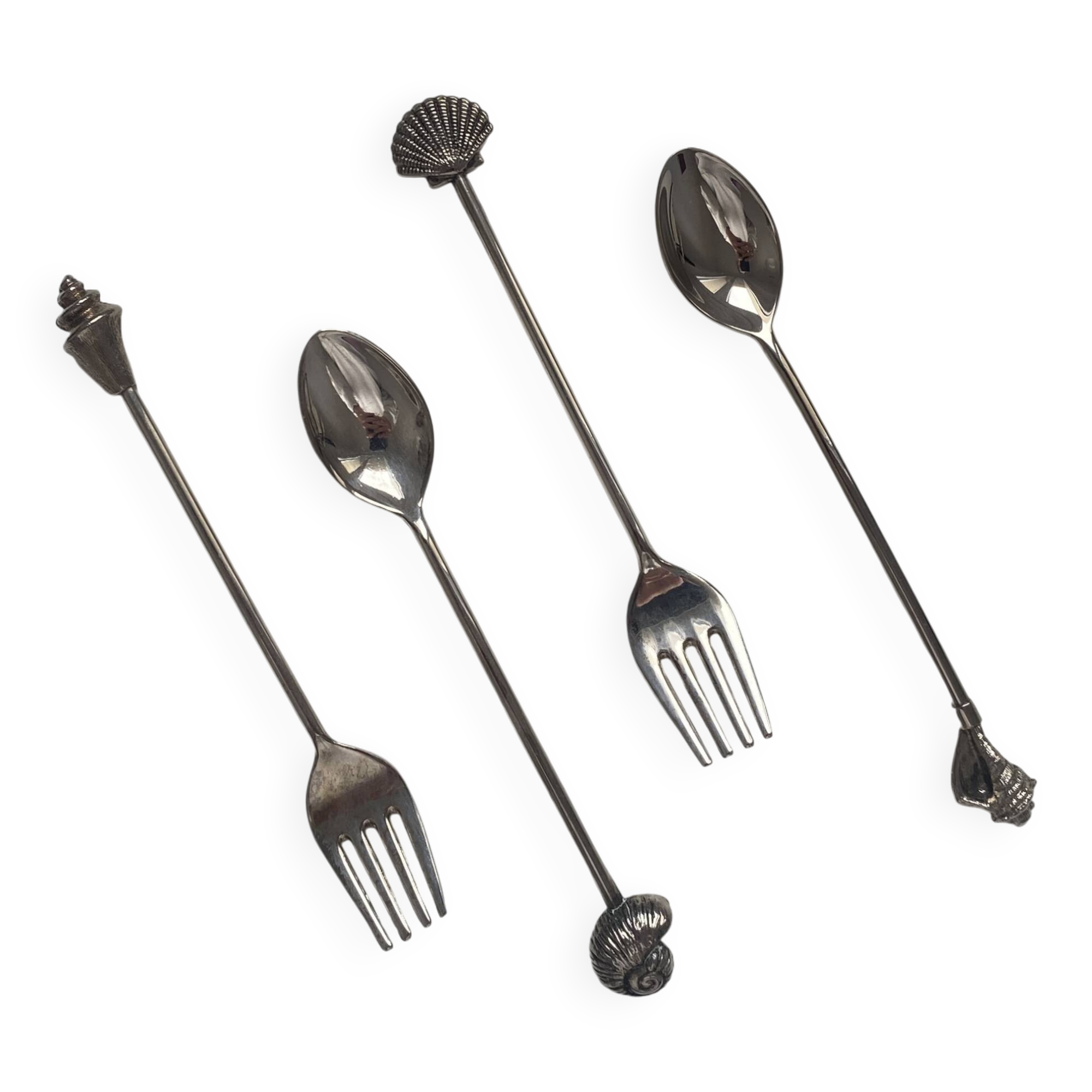 Silver-plated seashell cutlery set