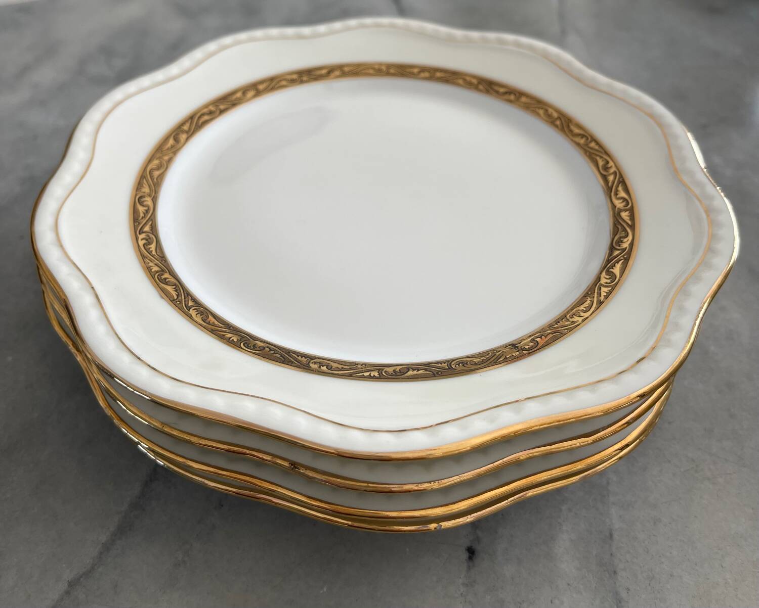 4 Nardon Lafarge porcelain dessert plates