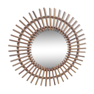 Miroir soleil rotin 58x58cm