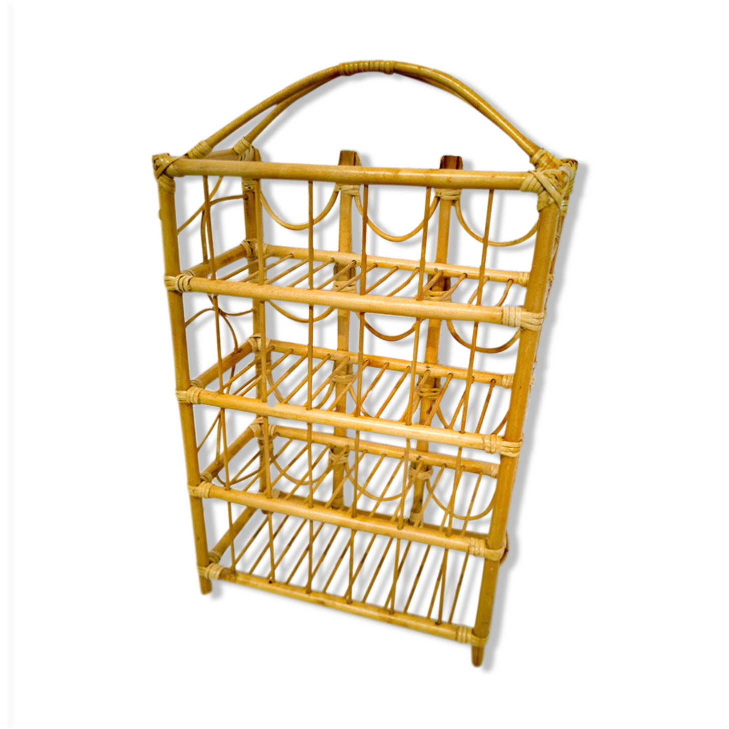Rattan bottle holder