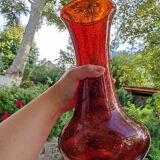 Bubbled glass vase