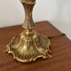 Antique brass lamp - bronze lampshade with toile de Jouy – Vintage lamp