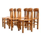 Pine dining chair by Rainer Daumiller, Set of 6