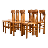Pine dining chair by Rainer Daumiller, Set of 6