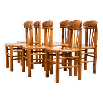Pine dining chair by Rainer Daumiller, Set of 6