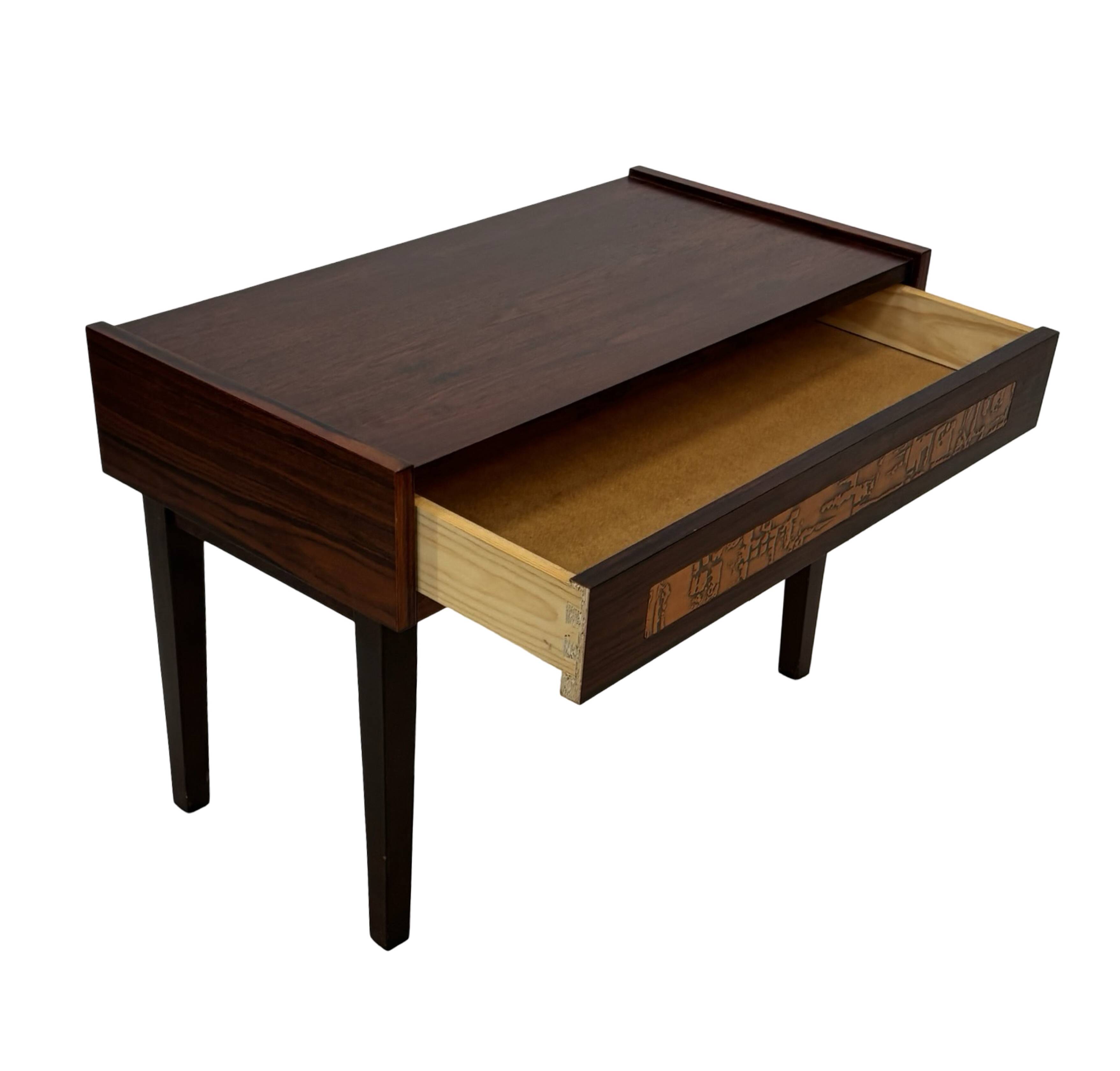 Commode vintage danoise en palissandre et laiton