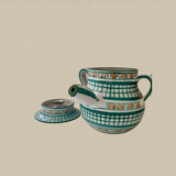 Ceramic handle and lid saucepan by Robert Picault for Vallauris