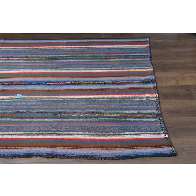 1970s Vintage Turkish Oushak Handmade Wool Cotton Purple Area Rug 159x277
