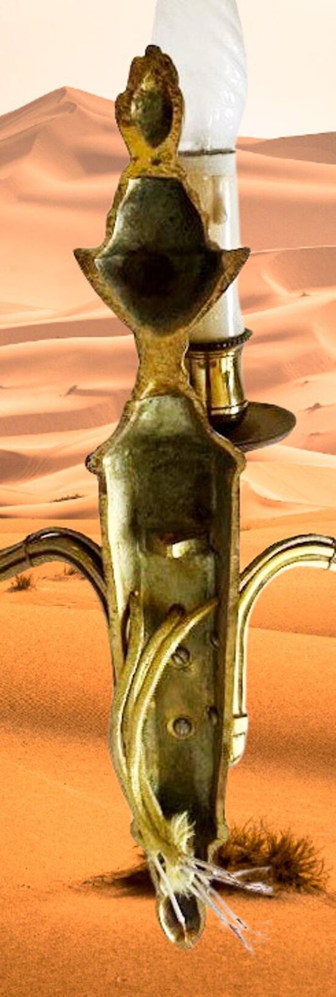 Antique wall sconce with 3 arms in gilded bronze, Louis XVI style.