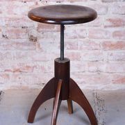 Mid-Century Czech Beech Piano Stool, 1940s
