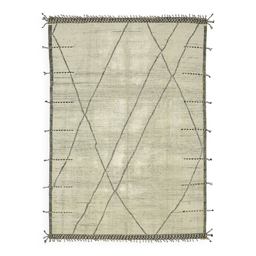 Hand-Knotted Tribal Unique 263 cm x 381 cm Beige Wool Carpet