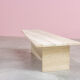 Architectural coffee table from the 70s in modernist travertine