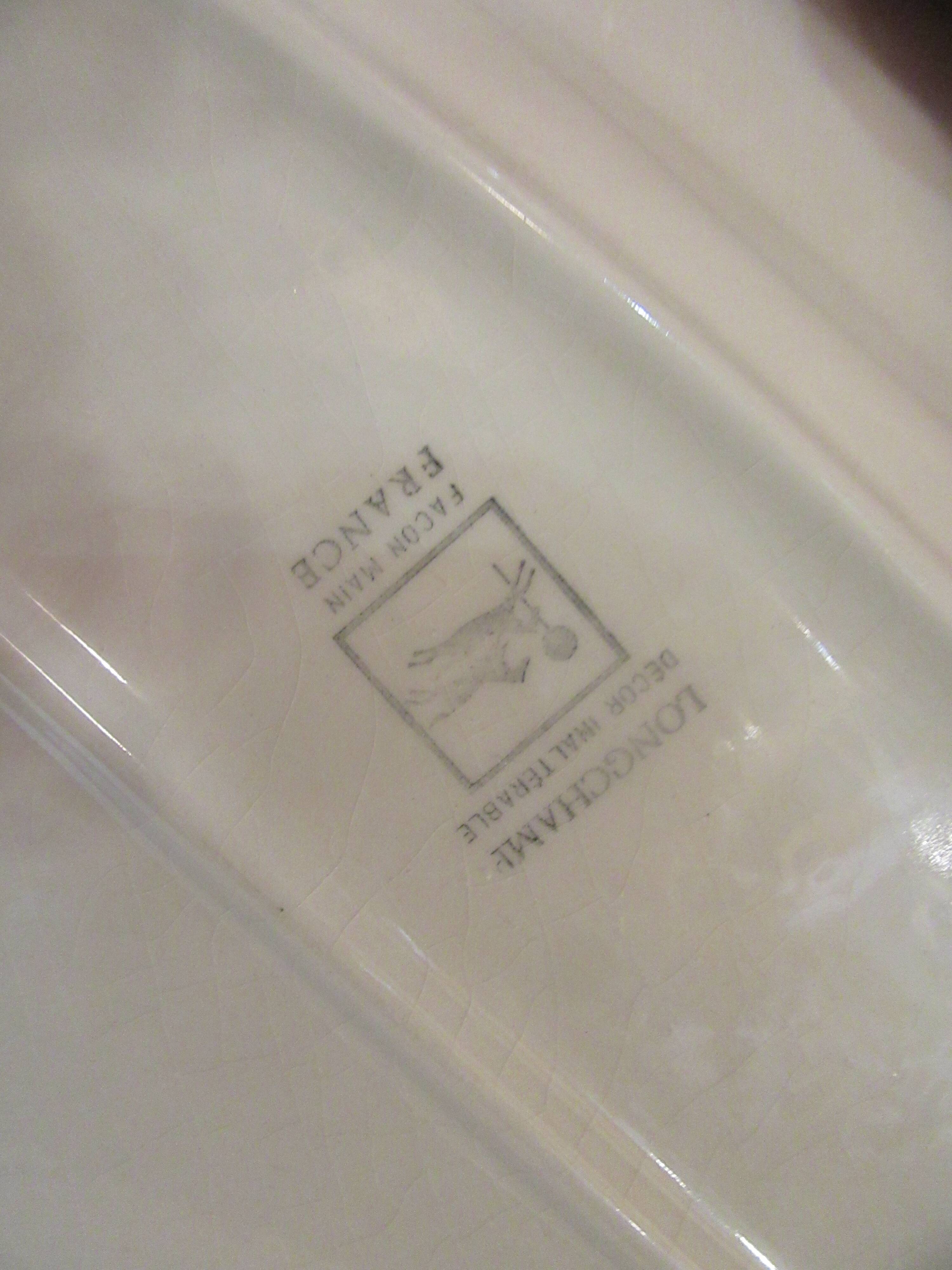Large LONGCHAMPS oval serving dish with Rouen decor