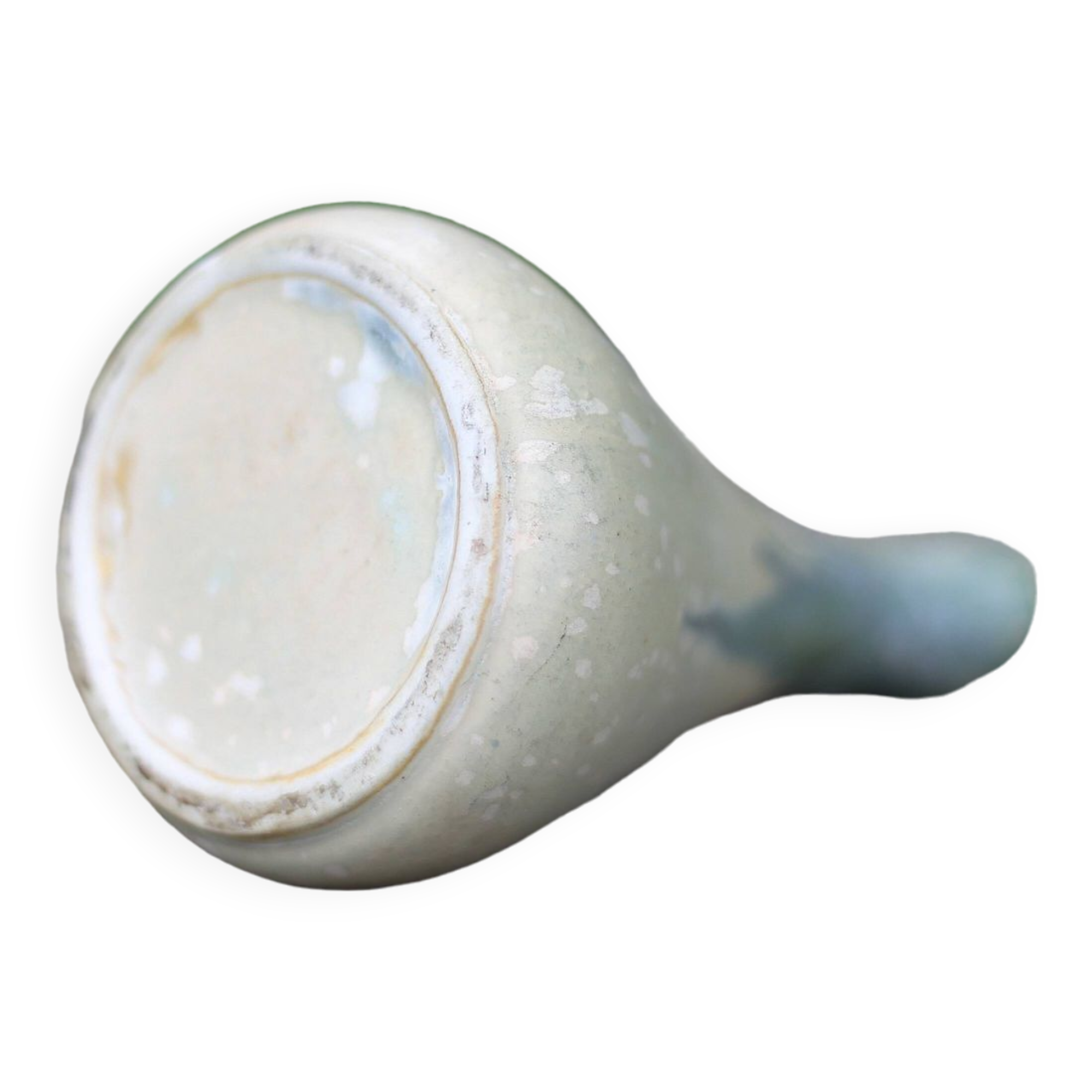 Blue glazed ceramic pitcher signed BB, vintage pitcher, small pitcher, cream pot, milk pot