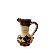 Antique glazed ceramic pitcher – Floral decoration
