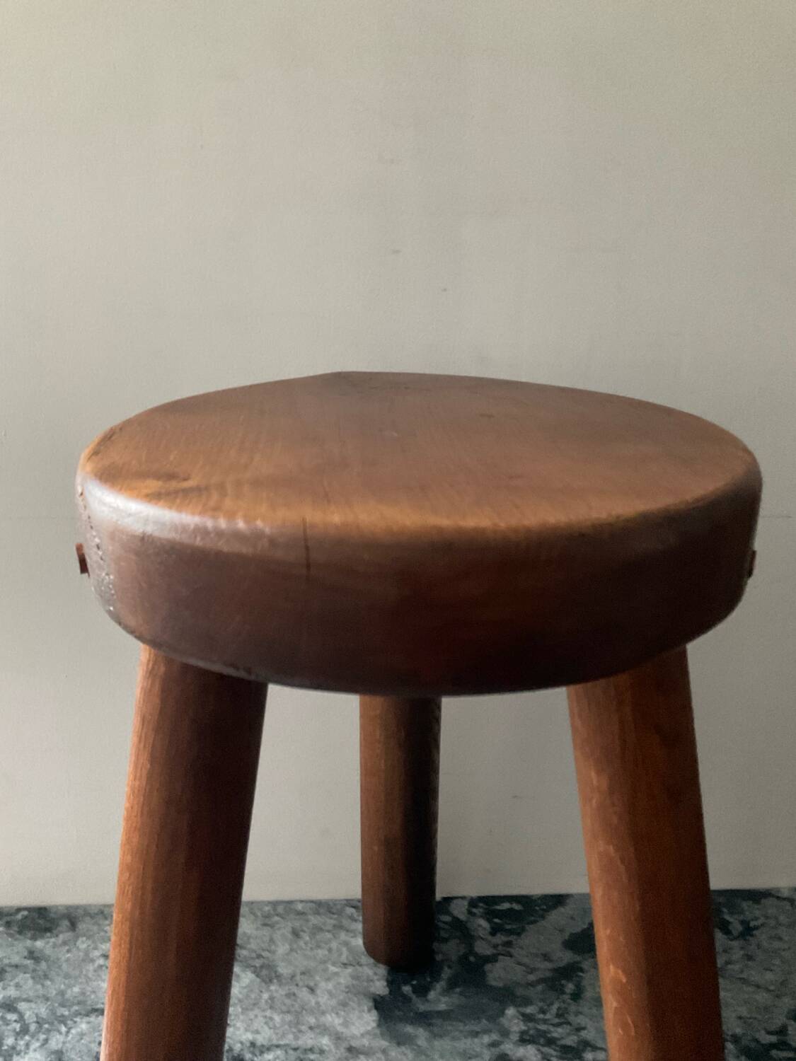 Pair of farmhouse stools in solid oak