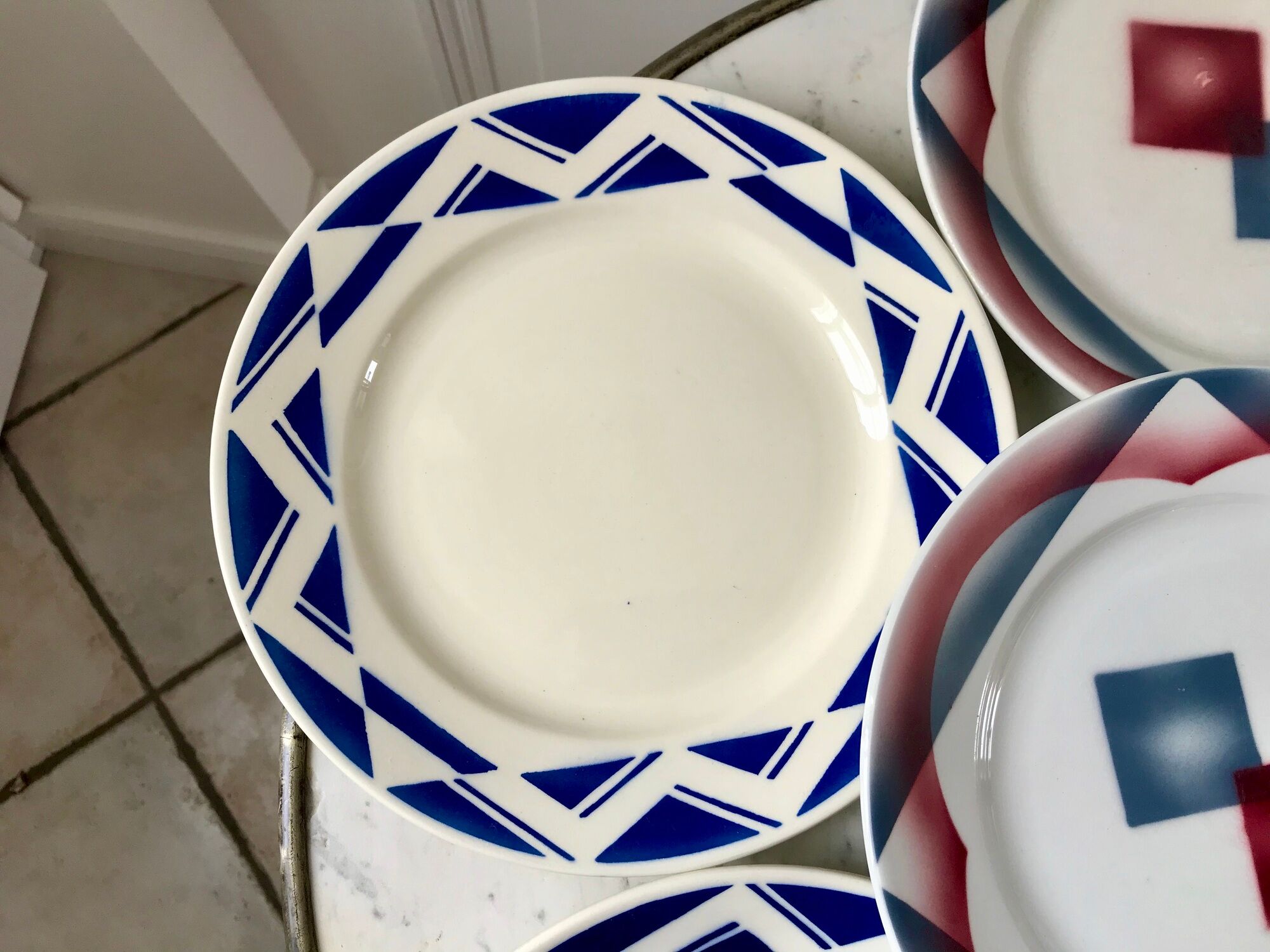 Set of 6 flat plates badonviller courville and sumatra 30s