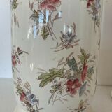 Pair of vases tubes in earthenware decorated XX century