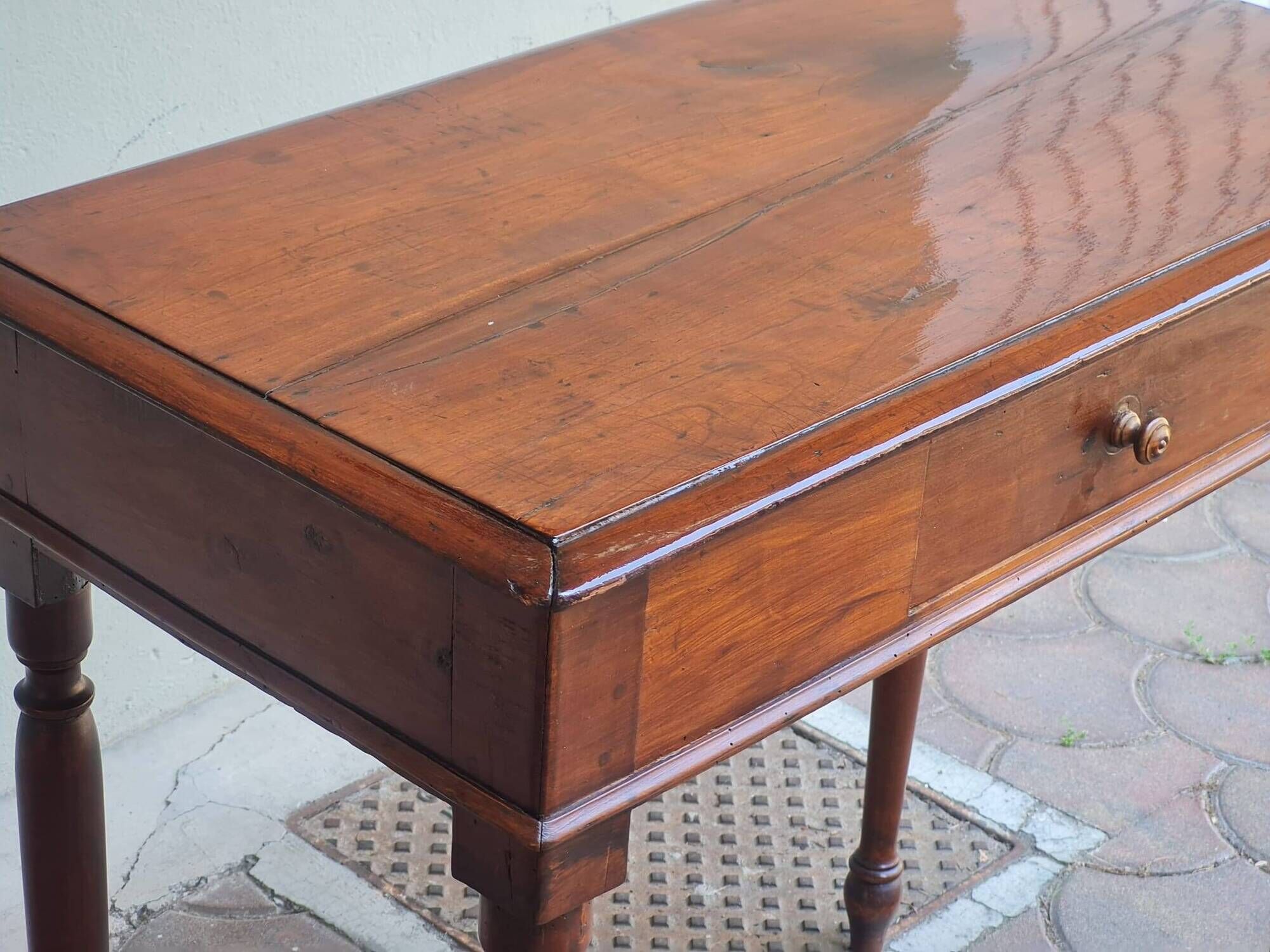 Centre writing table in stained wood