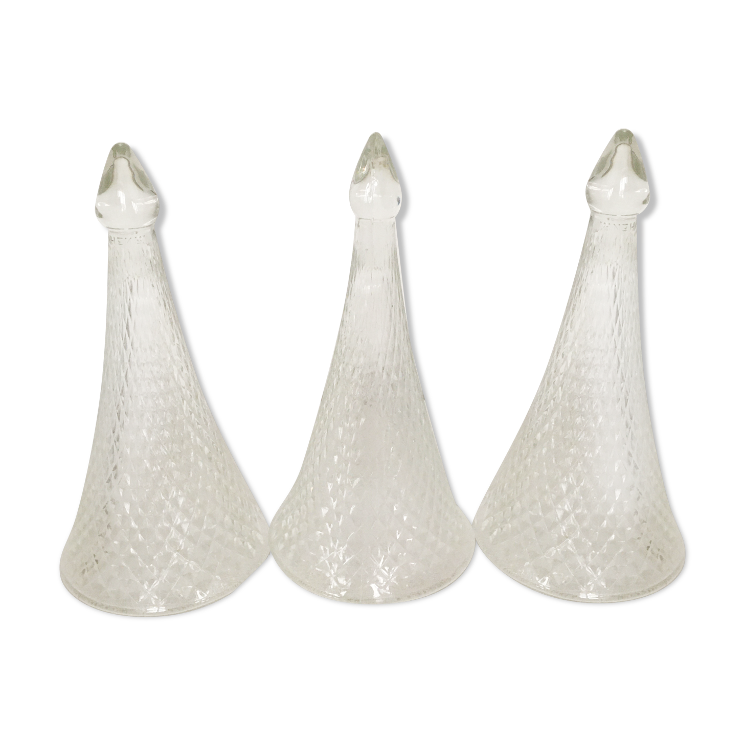 Set of 3 glass vodka glasses